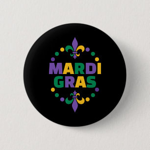 Badge Rond 5 Cm Mardi Gras Joyeux Carnaval de Mardi Gras