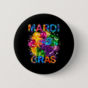Badge Rond 5 Cm Mardi Gras Masque Chemise Aquarelle Femmes Hommes