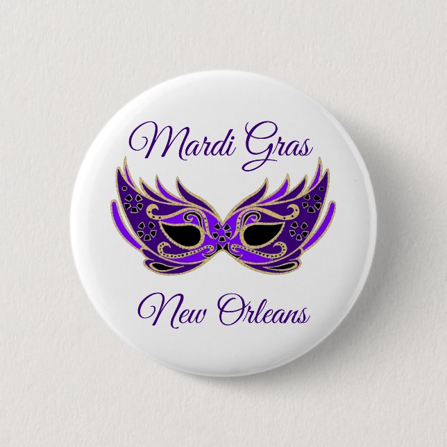 Badge Rond 5 Cm Mardi Gras New Orleans (Devant)