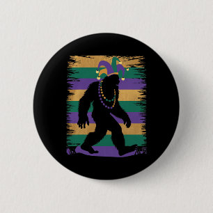 Badge Rond 5 Cm Mardi Gras Sasquatch Funny Bigfoot Party Pour Homm