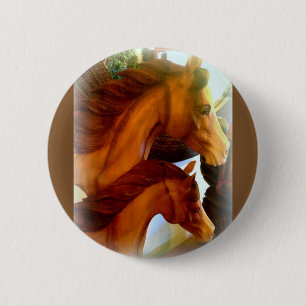 Badge Rond 5 Cm mare et poney bouton de course