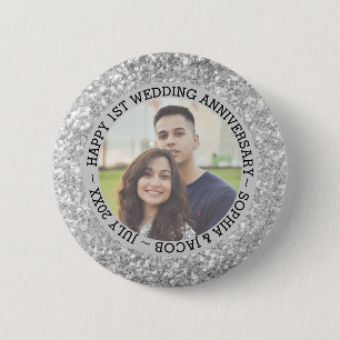Badge Rond 5 Cm Mariage Anniversaire Photo personnalisée