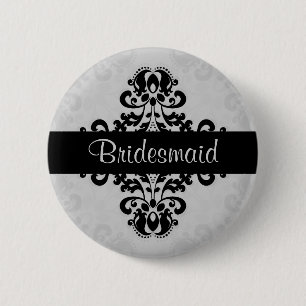Badge Rond 5 Cm Mariage de demoiselle d'honneur de damassé