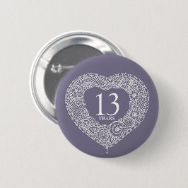 Badge Rond 5 Cm Mariage de dentelle 13 ans