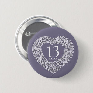 Badge Rond 5 Cm Mariage de dentelle 13 ans