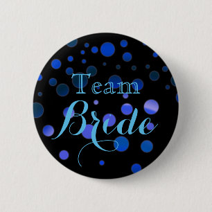 Badge Rond 5 Cm Mariage de l'équipe de Black Blue Parties scintill