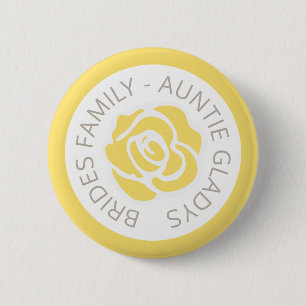 Badge Rond 5 Cm Mariage distance sociale accueil rose jaune