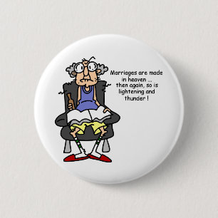 Badge Rond 5 Cm Mariage, Éclair, Humour tonnerre
