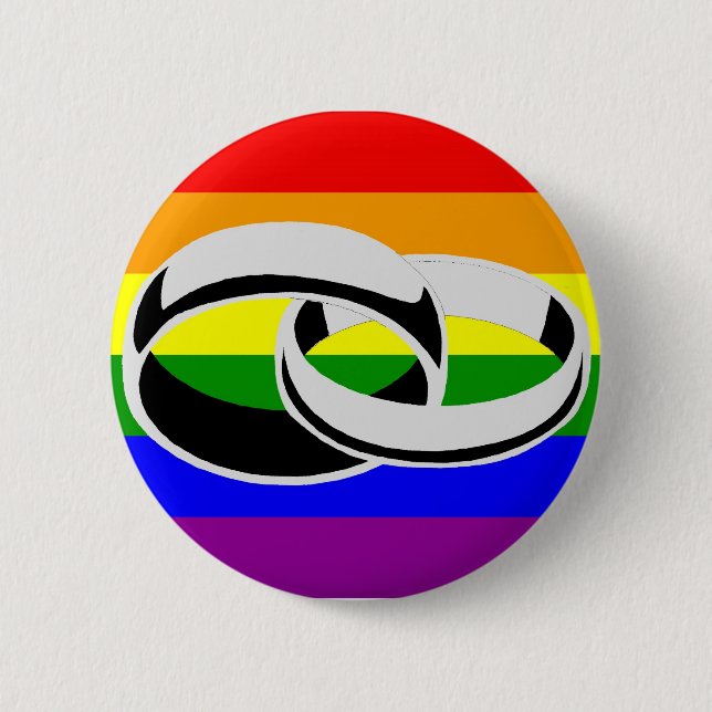 Badge Rond 5 Cm Mariage égalité Gay pride Button Pin (Devant)