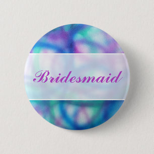 Badge Rond 5 Cm Mariage moderne. Résumé coloré. Demoiselle