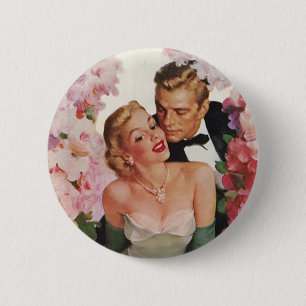 Badge Rond 5 Cm Mariage vintage, mariée rétro et mariée mariée mar