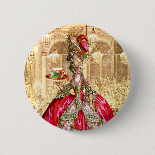 Badge Rond 5 Cm Marie Antoinette Thé de Noël