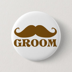 Badge Rond 5 Cm Marié de moustache