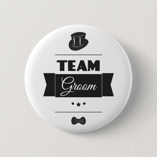 Badge Rond 5 Cm Marié d'équipe (Devant)