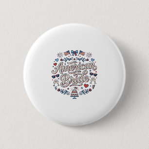 Badge Rond 5 Cm Mariée Américaine Création Vectorielle De Mariage