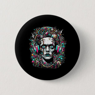 Badge Rond 5 Cm Mariée Cyberpunk de Frankenstein 