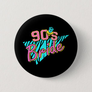 Badge Rond 5 Cm Mariée des années 90 Demoiselle d'honneur Rétro Ma