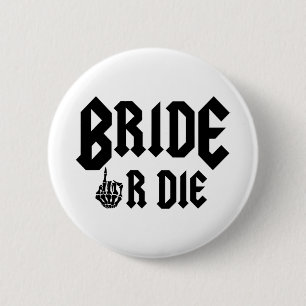 Badge Rond 5 Cm Mariée d'Halloween ou Mourir Prête à Rockenterre B
