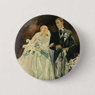 Badge Rond 5 Cm Mariée et mariée Mariage Art déco vintage mariée e