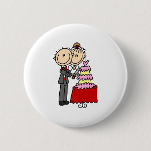 Badge Rond 5 Cm Mariée Et Pièce Par Le Bouton Mariage Du Gâteau