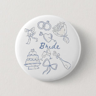 Badge Rond 5 Cm Mariée Fiançailles Mariage Couples Mari Épouse