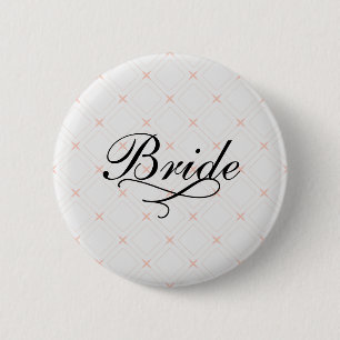 Badge Rond 5 Cm Mariée Géométrique Pêche et Crème Pastel