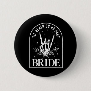 Badge Rond 5 Cm Mariée Groom Skeleton Rock Couples Mariage Hal