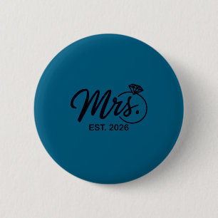 Badge Rond 5 Cm Mariée Minimaliste Est 2026 Fiancé Mme