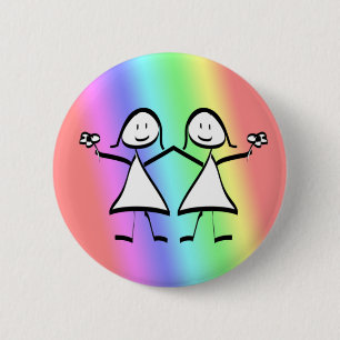 Badge Rond 5 Cm Mariées lesbiennes de Rainbow Pride