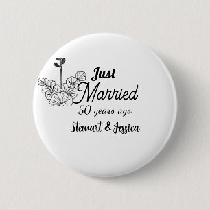 Badge Rond 5 Cm Mariés il y a 50 ans anniversaire de mariage