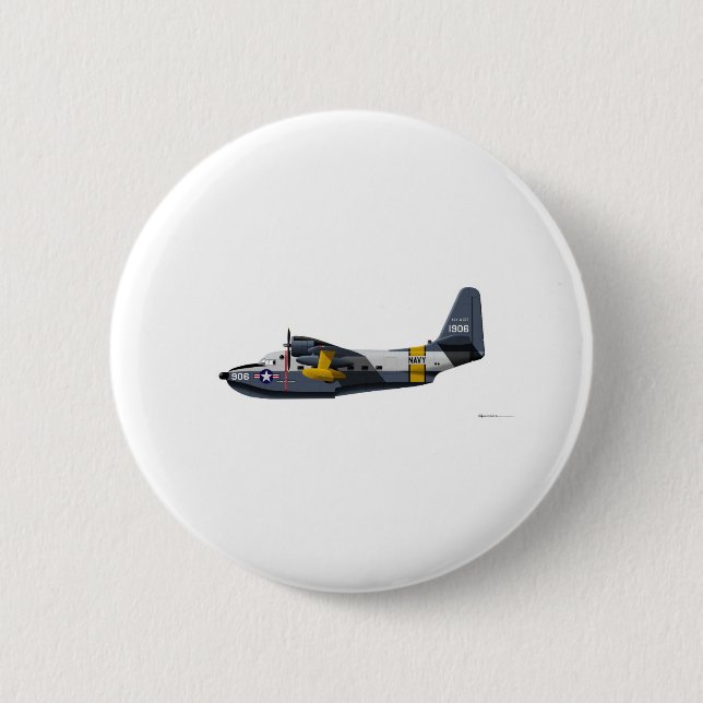 Badge Rond 5 Cm Marine d'albatros de Grumman HU-16B (Devant)
