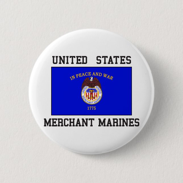 Badge Rond 5 Cm Marine marchande des USA (Devant)