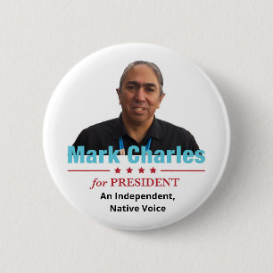 Badge Rond 5 Cm Mark Charles pour le Président 2020