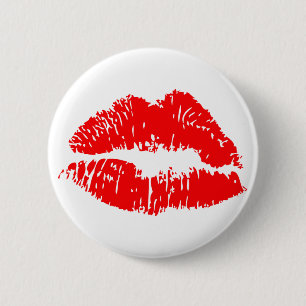Badge Rond 5 Cm Mark de baiser rouge