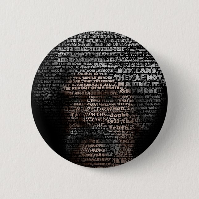 Badge Rond 5 Cm Mark Twain (oeil d'un caractère) (Devant)