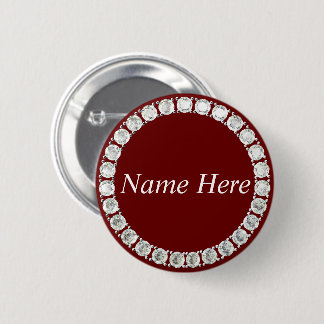 Badge Rond 5 Cm Maroon de strass personnalisable