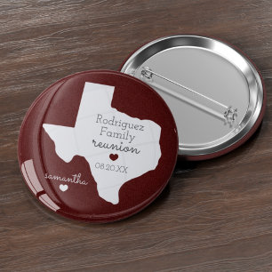 Badge Rond 5 Cm Maroon State of Texas Family Reunion
