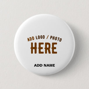 BADGE ROND 5 CM MARQUE BLANCHE MODERNE ET PERSONNALISABLE VÉRIFIÉE