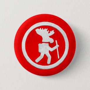 Badge Rond 5 Cm Marqueur de sentier de l'orignal