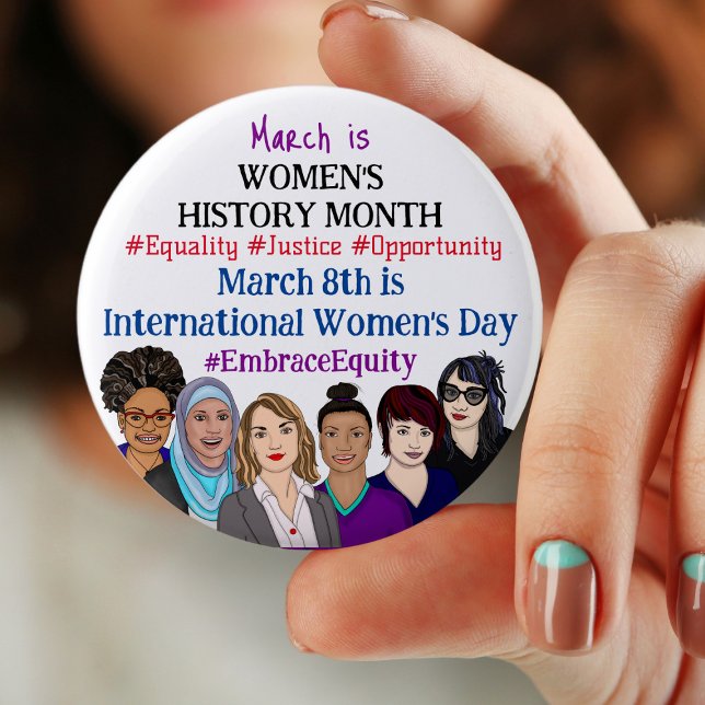 Badge Rond 5 Cm Mars est la Journée internationale de la femme (Créateur téléchargé)