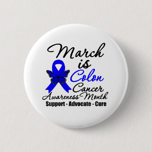 Badge Rond 5 Cm Mars est le Mois de sensibilisation au cancer de C