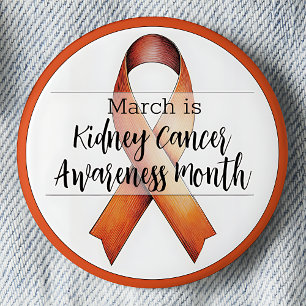 Badge Rond 5 Cm Mars Mois de sensibilisation au cancer du rein