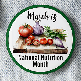 Badge Rond 5 Cm Mars Mois national de la nutrition