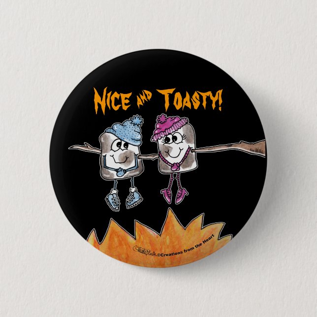 Badge Rond 5 Cm Marshmallows grillés (Devant)