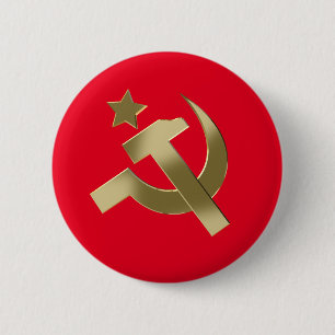 Badge Rond 5 Cm Marteau et faucille