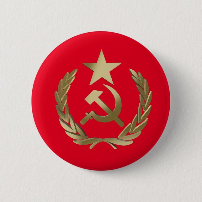 Badge Rond 5 Cm Marteau et faucille (Devant)