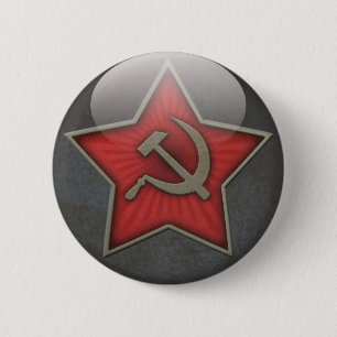 Badge Rond 5 Cm Marteau et faucille soviétiques d'étoile