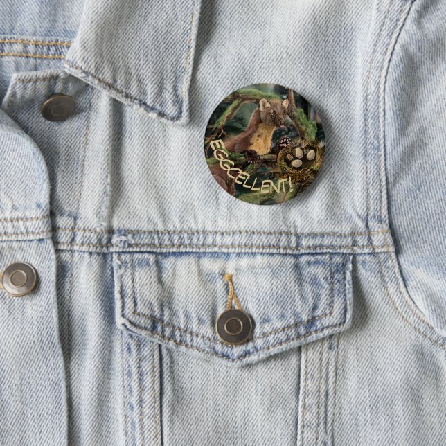 Badge Rond 5 Cm Marten européen (En situation)
