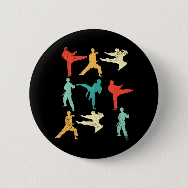 Badge Rond 5 Cm Martial Arts Fun Karate Taekwondo Boxe (Devant)