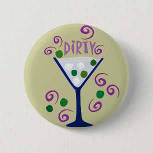 Badge Rond 5 Cm Martini foncé et sale